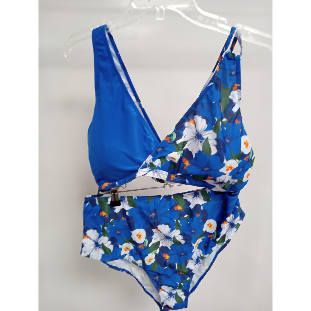2 pc. Blue Floral Bikini Size 2X 2XL